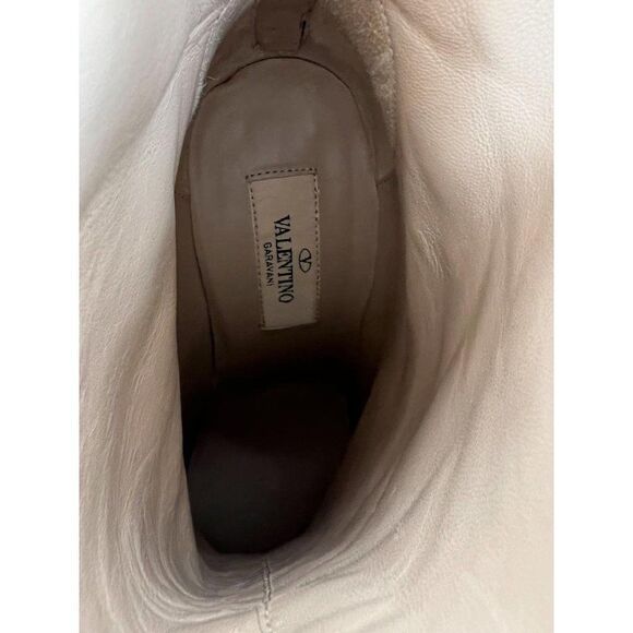 VALENTINO Garavani Black Leather Rockstud Stiletto Ankle Boots Size 36.5 - Picture 7 of 10